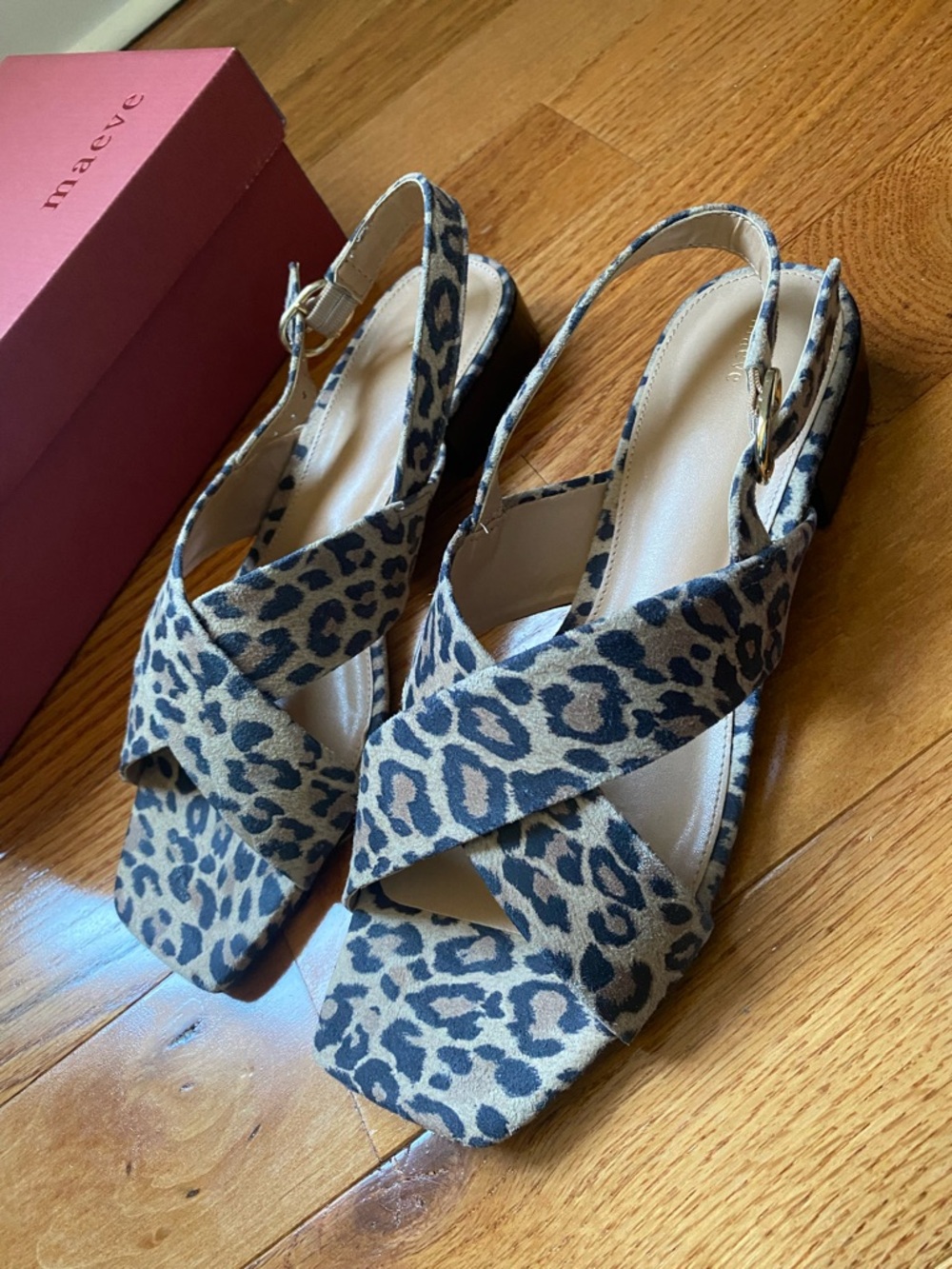 Leopard Print Slingback Low Heel Sandal - Women - Maeve - NWT - Size 9 - Picture 4 of 4